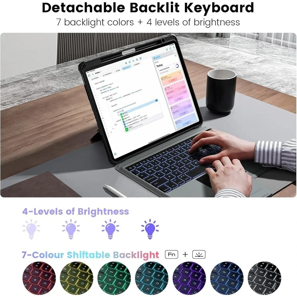 Nillkin iPad Pro 12.9 3-6 Gen Air 13 M2 M3 Backlit‎ Keyboard Trackpad Case